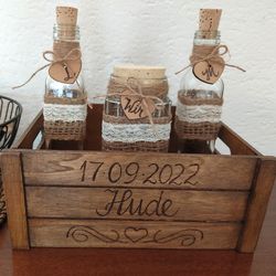 Wedding Unity Personalized Rustic Sand Ceremony Set. Unique Gifts for Marriage Family Sand Ceremony. Custom Engraved.