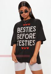 Besties Before Testies Unisex Tees, Funny Shirt For Valentine's Day, Cute Gift For Girlfriend, Sarca