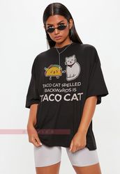 TACOCAT Spelled Backward Is Tacocat, Taco Cat Palindrom Unisex Heavy Cotton Tee