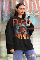 RETRO FREDDY KRUEGER Vintage Sweatshirt, Nightmare Halloween Sweater, Jason Voorhees Frida