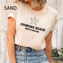 Embroidered Cousins Beach Sea Star Shirt, North Carolina Shirt, Summer Shirt, Family Vacation Sweatshirt, Cousins Beach