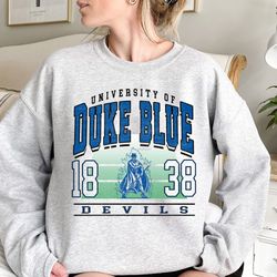 Duke Blue Football Shirt Retro, Duke Blue Football Shirt, Duke BlueDevils Mascot Sweatshirt, NCAA Football Shirt, Greate