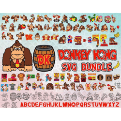 Donkey Kong svg Bundle, Donkey Kong Clipart Bundle, Donkey Kong png, Mario svg, png, Donkey Kong Svg, Kong svg