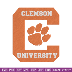 Clemson University logo embroidery design,NCAA embroidery,Sport embroidery,logo sport embroidery,Embroidery design