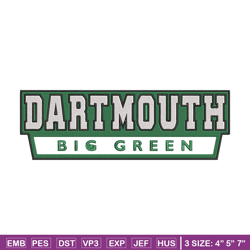 Dartmouth Big Green logo embroidery design, NCAA embroidery, Sport embroidery, Embroidery design, Logo sport embroidery