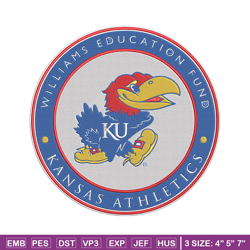Jayhawk Kansas logo embroidery design, NCAA embroidery,Sport embroidery,Logo sport embroidery,Embroidery design.
