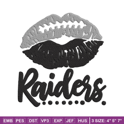 Las Vegas Raiders lips embroidery design, Las Vegas Raiders embroidery, NFL embroidery, logo sport embroidery.