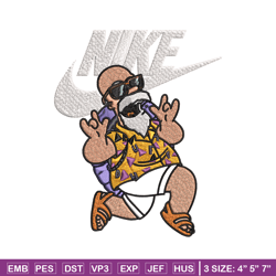 Master Roshi Nike Embroidery design, Dragon ball Embroidery, Nike design, Embroidery file, anime shirt, Instant download