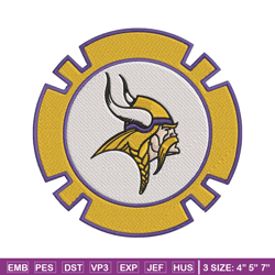 Minnesota Vikings Poker Chip Ball embroidery design, Minnesota Vikings embroidery, NFL embroidery, logo sport embroidery