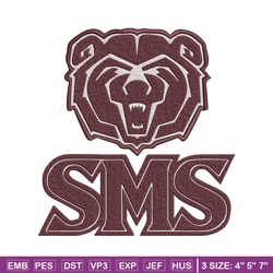 Missouri State logo embroidery design, College embroidery, Sport embroidery, logo sport embroidery, Embroidery design