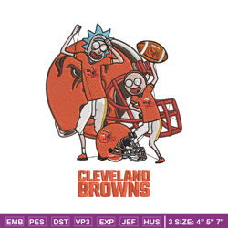 Rick and Morty Cleveland Browns embroidery design, Cleveland Browns embroidery, NFL embroidery, logo sport embroidery.