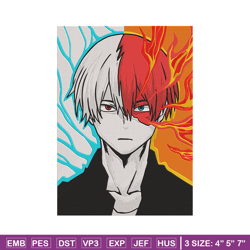 Shouto poster Embroidery Design, Mha Embroidery, Embroidery File, Anime Embroidery, Anime shirt, Digital download.
