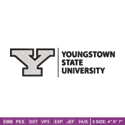 Youngstown state logo embroidery design, NCAA embroidery, Sport embroidery, logo sport embroidery, Embroidery design