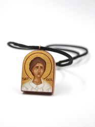 Basil of Mangazeya | Hand painted Orthodox icon | Icon necklace | Orthodox necklace | Orthodox pendant | Icon pendant