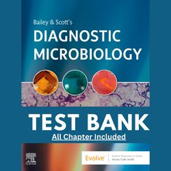 Test Bank for Bailey & Scott's Diagnostic Microbiology, 15th Edition by Tile, 9780323681056, Covering Chapters 1-76