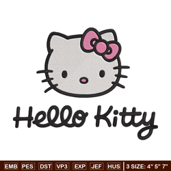 Hello Kitty logo Embroidery Design, Hello kitty Embroidery, Embroidery File, Anime Embroidery, Digital download