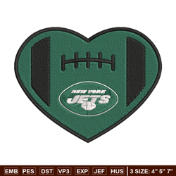 New York Jets Heart embroidery design, Jets embroidery, NFL embroidery, logo sport embroidery, embroidery design.