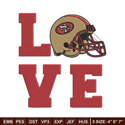 San Francisco 49ers Love embroidery design, 49ers embroidery, NFL embroidery, sport embroidery, embroidery design.
