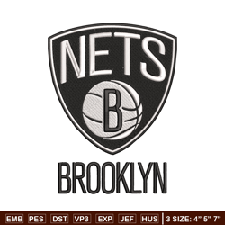 Brooklyn Nets logo embroidery design,NBA embroidery,Sport embroidery, Logo sport embroidery, Embroidery design.