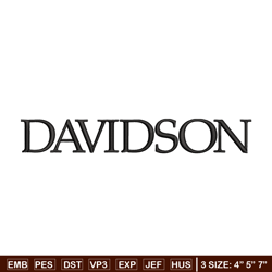 Davidson logo embroidery design, Logo embroidery, Sport embroidery, logo sport embroidery, Embroidery design