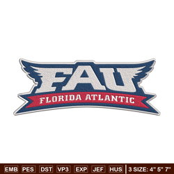 Florida Atlantic logo embroidery design, NCAA embroidery, Sport embroidery, logo sport embroidery,Embroidery design.