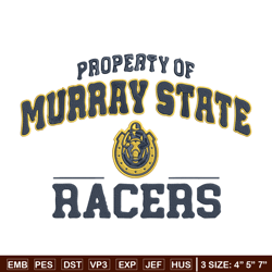 Murray State logo embroidery design, NCAA embroidery, Sport embroidery, Logo sport embroidery, Embroidery design