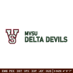 MVSU Delta Devils logo embroidery design, Sport embroidery, logo sport embroidery, Embroidery design,NCAA embroidery