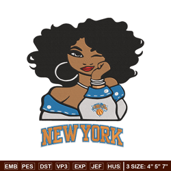 New York Knicks girl embroidery design, NBA embroidery, Sport embroidery, Logo sport embroidery,Embroidery design