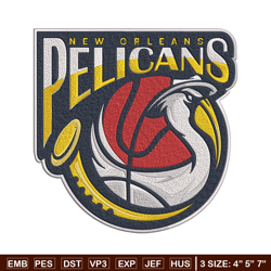 Orleans Pelicans logo embroidery design, NBA embroidery,Sport embroidery,Embroidery design,Logo sport embroidery