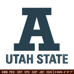 Utah State logo embroidery design, NCAA embroidery, Sport embroidery, Logo sport embroidery, Embroidery design