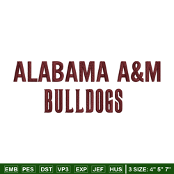 Alabama AM Bulldogs logo embroidery design, NCAA embroidery, Embroidery design,Logo sport embroidery,Sport embroidery