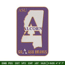Alcorn State logo embroidery design, Logo embroidery, Sport embroidery, logo sport embroidery, Embroidery design