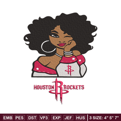 Houston Rockets girl embroidery design, NBA embroidery, Sport embroidery, Embroidery design,Logo sport embroidery.
