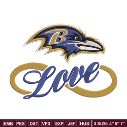 Love Baltimore Ravens embroidery design, Ravens embroidery, NFL embroidery, Logo sport embroidery, embroidery design.