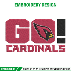 Arizona Cardinals Go embroidery design, Cardinals embroidery, NFL embroidery, sport embroidery, embroidery design.