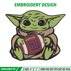 Baby Yoda New York Giants embroidery design, Giants embroidery, NFL embroidery, sport embroidery, embroidery design.