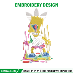 Bart simpson Embroidery Design, Simpson Embroidery, Embroidery File, Adidas Embroidery, Anime shirt, Digital download.