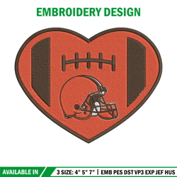 Cleveland Browns Heart embroidery design, Browns embroidery, NFL embroidery, sport embroidery, embroidery design. (2)