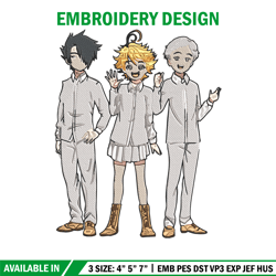 Emma friends Embroidery Design, Promised Neverland Embroidery, Embroidery File, Anime Embroidery, Digital download