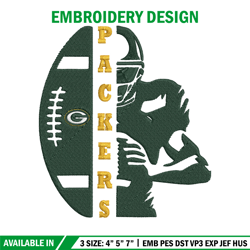 Football Player Green Bay Packers embroidery design, Green Bay Packers embroidery, NFL embroidery, logo sport embroidery