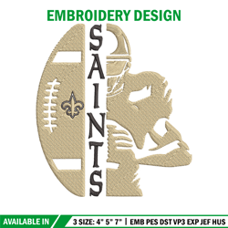 Football Player New Orleans Saints embroidery design, New Orleans Saints embroidery, NFL embroidery, sport embroidery.