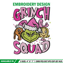 Grinch squad Embroidery Design, Grinch Embroidery, Embroidery File, Chrismas Embroidery, Anime shirt, Digital download