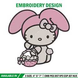 Hello Kitty Easter Embroidery Design, Hello kitty Embroidery, Embroidery File, Anime Embroidery, Digital download