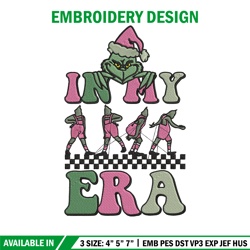 In my era Embroidery Design, Grinch Embroidery, Embroidery File, Chrismas Embroidery, Anime shirt, Digital download