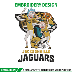 Rick and Morty Jacksonville Jaguars embroidery design, Jacksonville Jaguars embroidery, NFL embroidery, sport embroidery