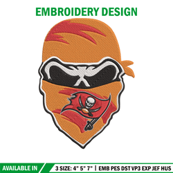 Tampa Bay Buccaneers skull embroidery design, Buccaneers embroidery, NFL embroidery, logo sport embroidery