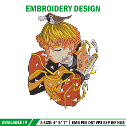 Zenitsu Agatsuma Embroidery Design,Demon slayer Embroidery, Embroidery File,Anime Embroidery,Anime shirt,Digital downloa