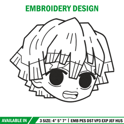 Zenitsu chibi Embroidery Design,Demon slayer Embroidery,Embroidery File,Anime Embroidery,Anime shirt, Digital download