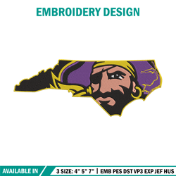 East Carolina Pirates logo embroidery design, NCAA embroidery,Sport embroidery, Embroidery design, Logo sport embroidery
