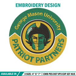 George Mason logo embroidery design,NCAA embroidery, Sport embroidery,logo sport embroidery,Embroidery design
